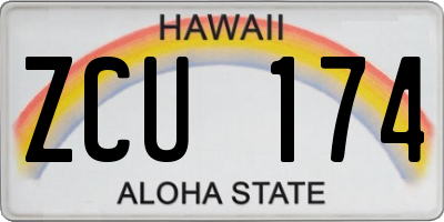 HI license plate ZCU174