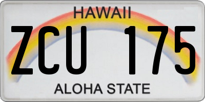 HI license plate ZCU175