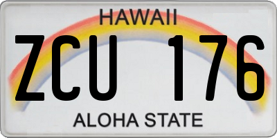 HI license plate ZCU176
