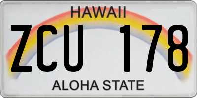 HI license plate ZCU178