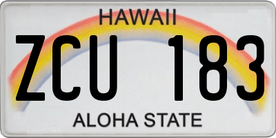 HI license plate ZCU183