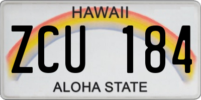 HI license plate ZCU184