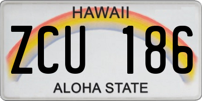 HI license plate ZCU186