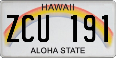 HI license plate ZCU191