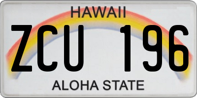 HI license plate ZCU196