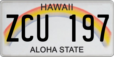 HI license plate ZCU197