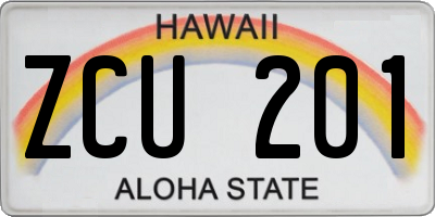 HI license plate ZCU201