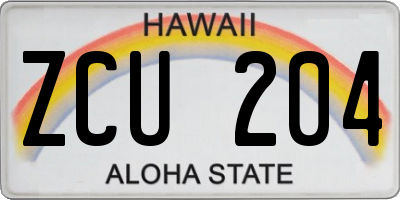 HI license plate ZCU204