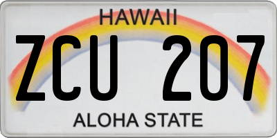 HI license plate ZCU207