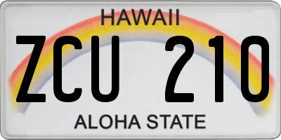 HI license plate ZCU210