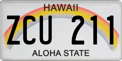 HI license plate ZCU211