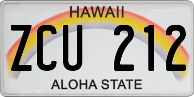 HI license plate ZCU212