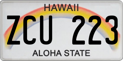 HI license plate ZCU223