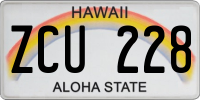 HI license plate ZCU228