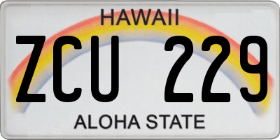 HI license plate ZCU229