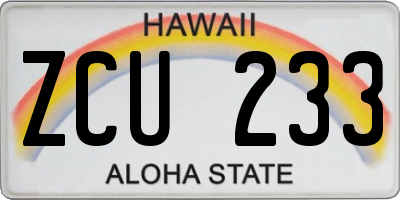 HI license plate ZCU233