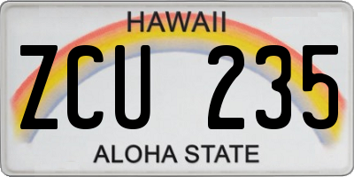 HI license plate ZCU235