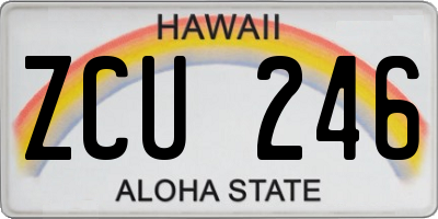 HI license plate ZCU246