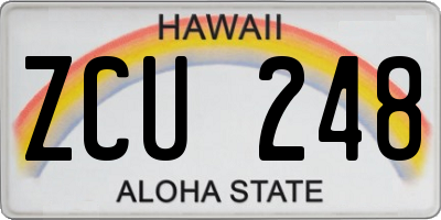 HI license plate ZCU248