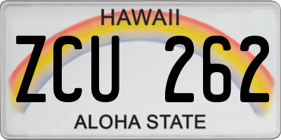 HI license plate ZCU262