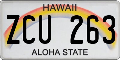HI license plate ZCU263