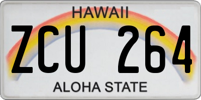 HI license plate ZCU264