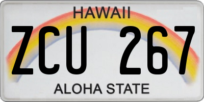 HI license plate ZCU267