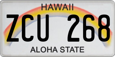 HI license plate ZCU268