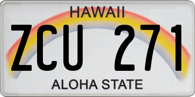 HI license plate ZCU271