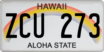 HI license plate ZCU273