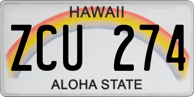 HI license plate ZCU274
