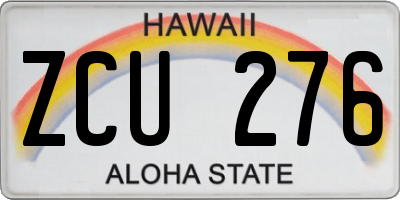 HI license plate ZCU276