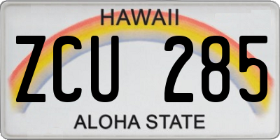 HI license plate ZCU285