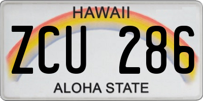 HI license plate ZCU286