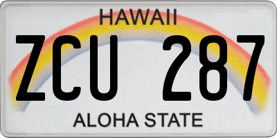 HI license plate ZCU287