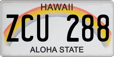 HI license plate ZCU288
