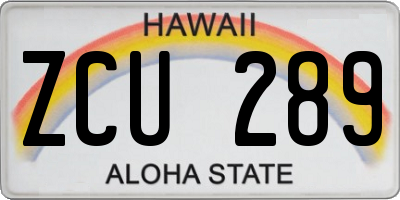 HI license plate ZCU289