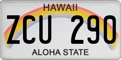 HI license plate ZCU290