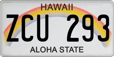 HI license plate ZCU293