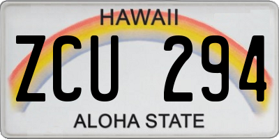 HI license plate ZCU294