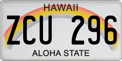 HI license plate ZCU296