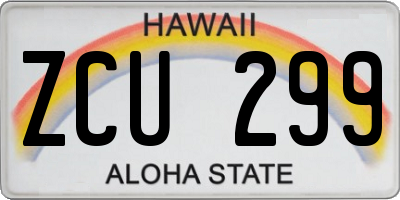 HI license plate ZCU299