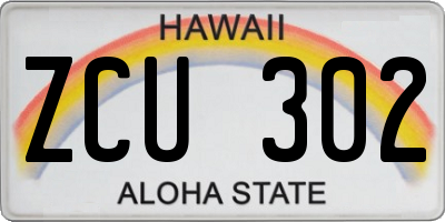 HI license plate ZCU302