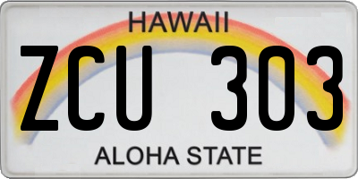 HI license plate ZCU303