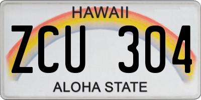 HI license plate ZCU304