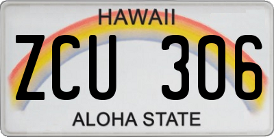 HI license plate ZCU306