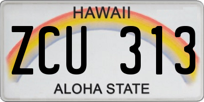 HI license plate ZCU313