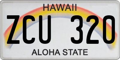 HI license plate ZCU320