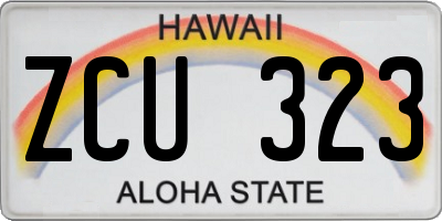 HI license plate ZCU323