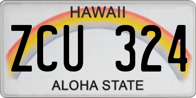 HI license plate ZCU324